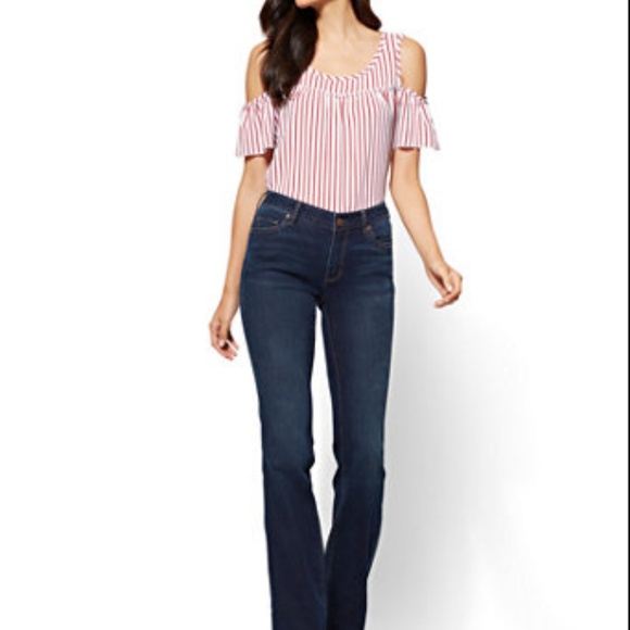New York & Company Denim - Soho Jeans - Petite Curvy Bootcut - Highland Blue